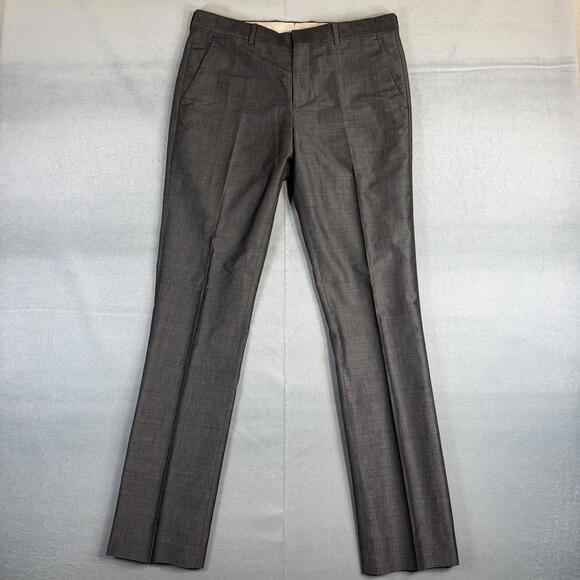Paul Smith Dress Pants Mens 32x33 Gray Mohair Cotton Blend Slim Flat Front
